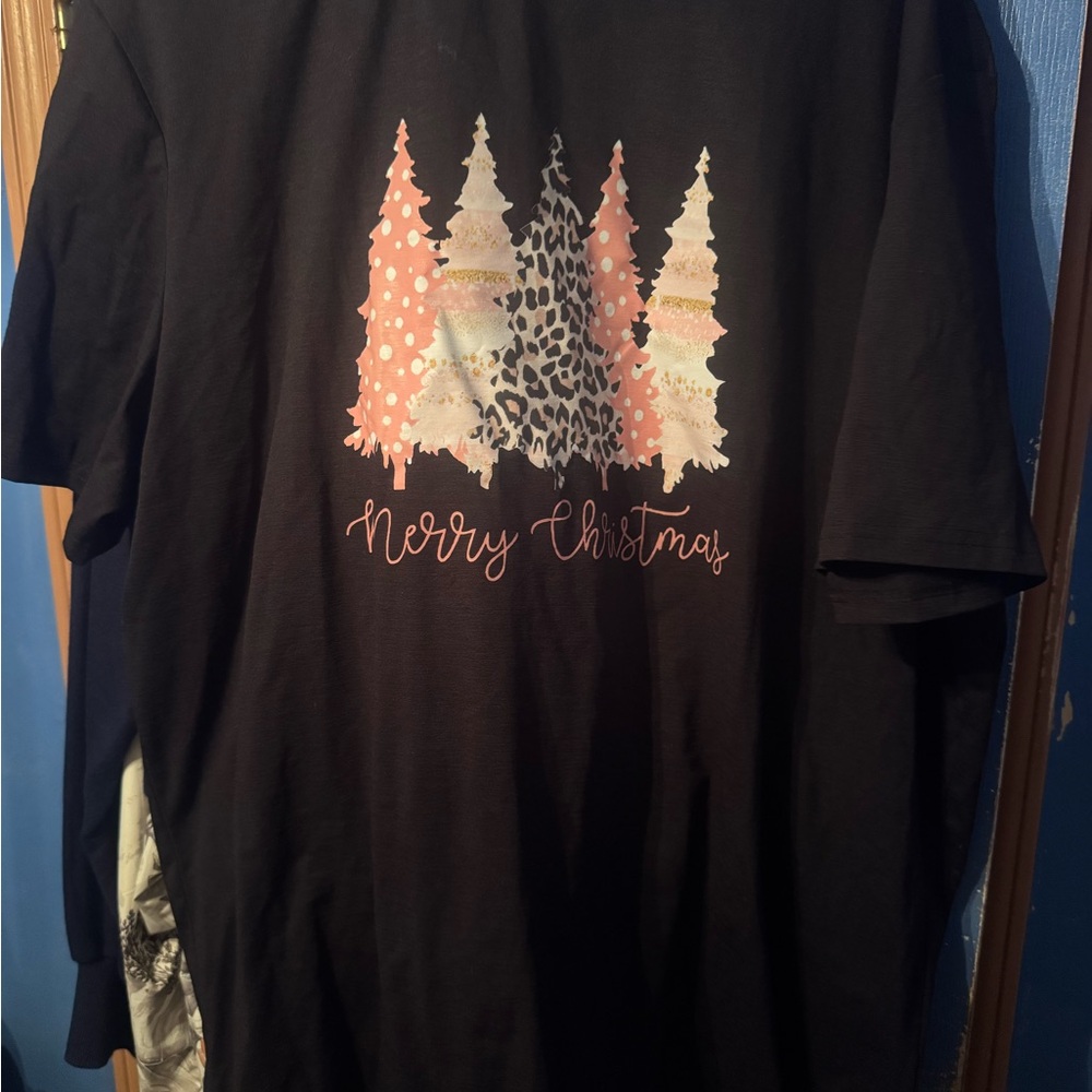 SHEIN Black and Pink Top with Festive Flair